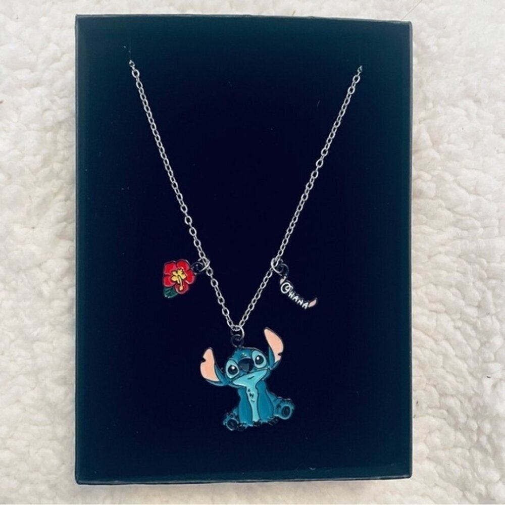 π NWOT Stitch "Ohana" Necklace β Zinc Fashion Jewelry πΊβ¨Lilo & Stitch - Picture 7 of 8